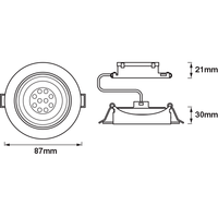 LEDVANCE LED Einbaustrahler, Ø 90mm, 3er Set, 3x 5W, Warmweiß, Stufenlos Dimmbar per Wandschalter, grau LEDVANCE LED Einbaustrahler, Ø 90mm, 3er Set, 3x 5W, Warmweiß, Stufenlos Dimmbar per Wandschalter, grau