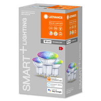 LEDVANCE Wifi SMART+ LED Lampada Spot RGBW multicolore (ex 32W) 5W / 2700-6500K GU10 3 pezzi LEDVANCE Wifi SMART+ LED Lampada Spot RGBW multicolore (ex 32W) 5W / 2700-6500K GU10 3 pezzi