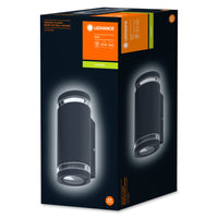 LEDVANCE lampada da parete LED per 2x lampadine GU10, lampada di design per esterni, per illuminazione indiretta su 2 lati con anelli trasparenti, in alluminio grigio scuro, ENDURA BEAM GAP Wall UpDown GU10 LEDVANCE lampada da parete LED per 2x lampadine GU10, lampada di design per esterni, per illuminazione indiretta su 2 lati con anelli trasparenti, in alluminio grigio scuro, ENDURA BEAM GAP Wall UpDown GU10