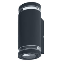 LEDVANCE lampada da parete LED per 2x lampadine GU10, lampada di design per esterni, per illuminazione indiretta su 2 lati con anelli trasparenti, in alluminio grigio scuro, ENDURA BEAM GAP Wall UpDown GU10 LEDVANCE lampada da parete LED per 2x lampadine GU10, lampada di design per esterni, per illuminazione indiretta su 2 lati con anelli trasparenti, in alluminio grigio scuro, ENDURA BEAM GAP Wall UpDown GU10