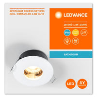 LEDVANCE FARETTO INCASSO TWISTLOCK LED, Ø 85mm, 4,3W / 2700K Bianco caldo GU10 LEDVANCE FARETTO INCASSO TWISTLOCK LED, Ø 85mm, 4,3W / 2700K Bianco caldo GU10