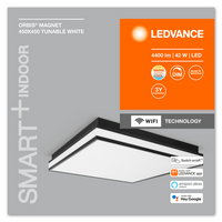 LEDVANCE Wifi SMART+ ORBIS MAGNET LED Lampada da soffitto 45x45cm Bianco regolabile 42W / 3000-6500K nero LEDVANCE Wifi SMART+ ORBIS MAGNET LED Lampada da soffitto 45x45cm Bianco regolabile 42W / 3000-6500K nero