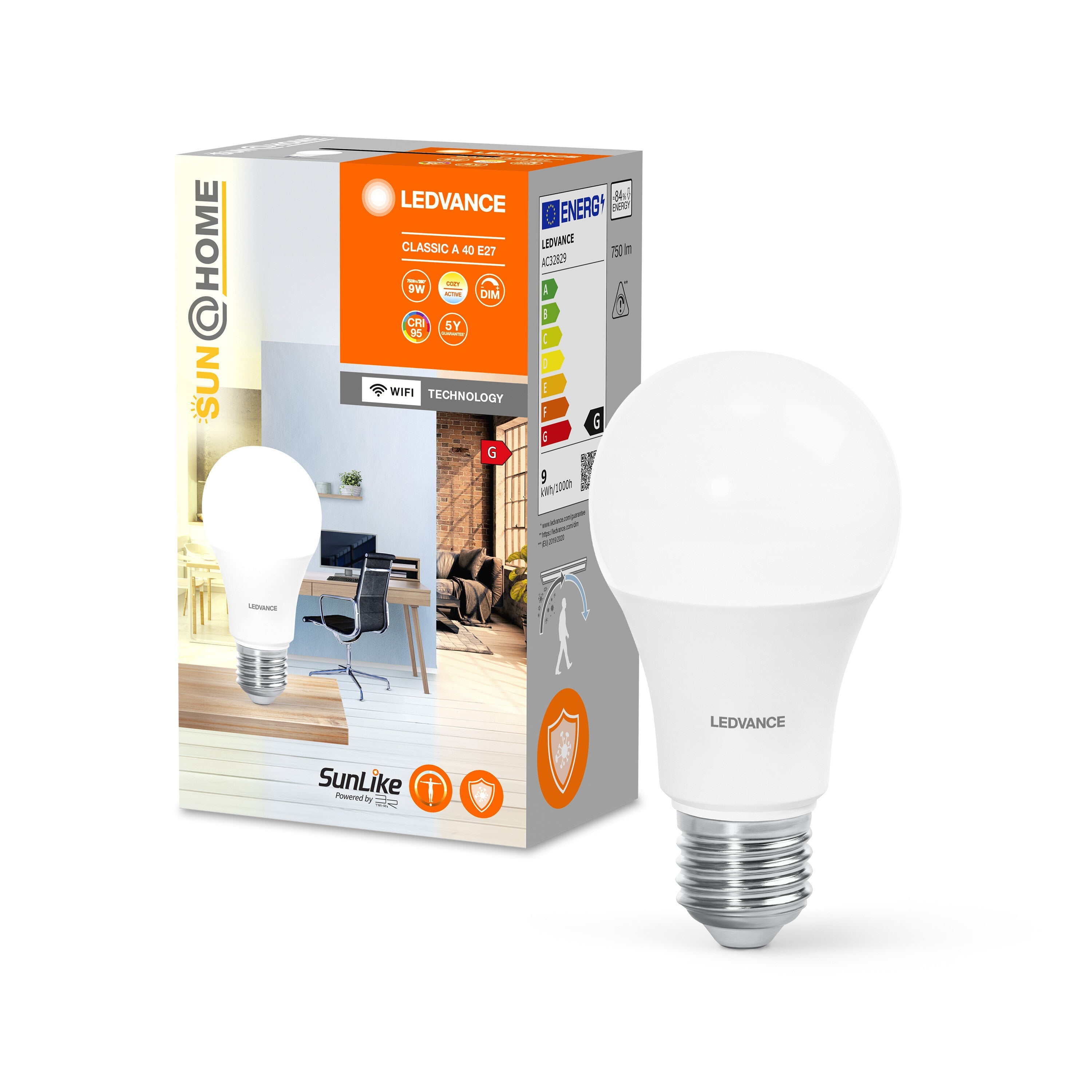 Lampada LED LEDVANCE Wifi SUN@HOME Tunable White (ex 57W) 9W / 2200-50 –  shop LEDVANCE Italia