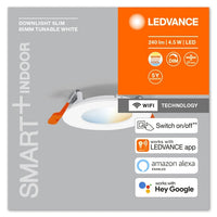 LEDVANCE Wifi SMART+ RECESS SLIM DOWNLIGHT, Ø 85mm TW / 4,50 W Tunable White, 3000…6500K, LEDVANCE Wifi SMART+ RECESS SLIM DOWNLIGHT, Ø 85mm TW / 4,50 W Tunable White, 3000…6500K,