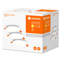 LEDVANCE Einbaustrahler Weiß, Slim Downlight mit integriertem Treiber, Ø 120 mm, Lichtfarbe warmweiß (3000K), 8W, IP20, 3er-Pack LEDVANCE Einbaustrahler Weiß, Slim Downlight mit integriertem Treiber, Ø 120 mm, Lichtfarbe warmweiß (3000K), 8W, IP20, 3er-Pack