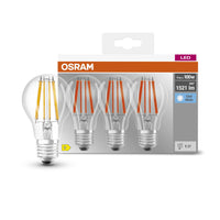 OSRAM LED BASE CLASSIC A Lampada chiara (ex 100W) 11W / 4000K Bianco freddo E27 Confezione da 3 OSRAM LED BASE CLASSIC A Lampada chiara (ex 100W) 11W / 4000K Bianco freddo E27 Confezione da 3