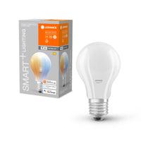 LEDVANCE Lampada LED Smart con tecnologia WiFi, attacco E27, dimmerabile, colore della luce regolabile (2700-6500K), sostituisce le lampadine a incandescenza da 60 W, SMART+ WiFi Classic Tunable White, confezione da 1.