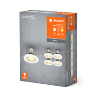 LEDVANCE faretti da incasso confezione da 5, Ø 80mm, incl. 5x lampadine GU10-OSRAM (5x 2.6W), bianco, custodia metallica, protezione IP20 LEDVANCE faretti da incasso confezione da 5, Ø 80mm, incl. 5x lampadine GU10-OSRAM (5x 2.6W), bianco, custodia metallica, protezione IP20