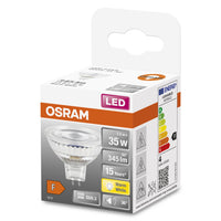 OSRAM MR16 LED Reflektorlampe mit GU5.3 Sockel, Warmweiss (2700K), Glas Spot, 3,80W, Ersatz für 35W-Reflektorlampe OSRAM MR16 LED Reflektorlampe mit GU5.3 Sockel, Warmweiss (2700K), Glas Spot, 3,80W, Ersatz für 35W-Reflektorlampe