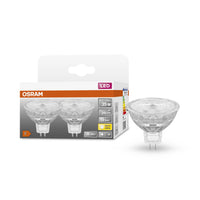 OSRAM Star LED lampadina riflettore per attacco GU5.3, vetro chiaro, bianco caldo (2700K), 345 lumen, sostituto per lampadine tradizionali da 35W, non dimmerabile, confezione da 2