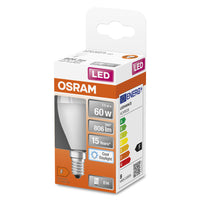 OSRAM LED-Lampen, klassische Miniballform, 60 Watts Ersatz, E14, P-shape, 6500 Kelvin, Kaltes Tageslicht, Matt OSRAM LED-Lampen, klassische Miniballform, 60 Watts Ersatz, E14, P-shape, 6500 Kelvin, Kaltes Tageslicht, Matt
