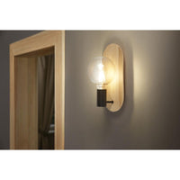 LEDVANCE DECOR Wood Wall Wandleuchte, schwarz/holz, E27 LEDVANCE DECOR Wood Wall Wandleuchte, schwarz/holz, E27