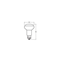 Lampade LED OSRAM con riflettore R63 con attacco a vite retrofit, ricambio da 40 watt, E27, forma R63, 2700 Kelvin, bianco caldo, vetro trasparente, confezione singola Lampade LED OSRAM con riflettore R63 con attacco a vite retrofit, ricambio da 40 watt, E27, forma R63, 2700 Kelvin, bianco caldo, vetro trasparente, confezione singola