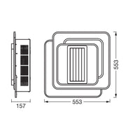 OSRAM LED Ventilatore da soffitto quadrato 55W CCT bianco 3000K-6500K OSRAM LED Ventilatore da soffitto quadrato 55W CCT bianco 3000K-6500K