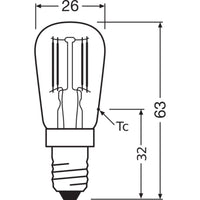 OSRAM SPECIAL T26 Piccola lampada LED speciale, 1,3W, 110lm, E14, Bianco caldo OSRAM SPECIAL T26 Piccola lampada LED speciale, 1,3W, 110lm, E14, Bianco caldo