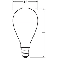 OSRAM LED-Lampen, klassische Miniballform, 60 Watts Ersatz, E14, P-shape, 6500 Kelvin, Kaltes Tageslicht, Matt OSRAM LED-Lampen, klassische Miniballform, 60 Watts Ersatz, E14, P-shape, 6500 Kelvin, Kaltes Tageslicht, Matt