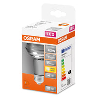 Lampade LED OSRAM con riflettore R63 con attacco a vite retrofit, ricambio da 40 watt, E27, forma R63, 2700 Kelvin, bianco caldo, vetro trasparente, confezione singola Lampade LED OSRAM con riflettore R63 con attacco a vite retrofit, ricambio da 40 watt, E27, forma R63, 2700 Kelvin, bianco caldo, vetro trasparente, confezione singola