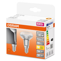 OSRAM lampada riflettore LED, attacco: E14, bianco caldo, 2700 K, 3,30 W, sostituto per lampada riflettore 40 W, LED STAR R50 OSRAM lampada riflettore LED, attacco: E14, bianco caldo, 2700 K, 3,30 W, sostituto per lampada riflettore 40 W, LED STAR R50