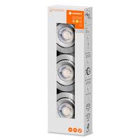 LEDVANCE LED Einbaustrahler, Ø 90mm, 3er Set, 3x 5W, Warmweiß, Stufenlos Dimmbar per Wandschalter, grau LEDVANCE LED Einbaustrahler, Ø 90mm, 3er Set, 3x 5W, Warmweiß, Stufenlos Dimmbar per Wandschalter, grau
