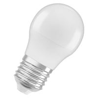 Lampade LED OSRAM, classica forma mini sferica, ricambio da 40 watt, E27, forma P, 4000 Kelvin, bianco freddo, opaco, confezione singola Lampade LED OSRAM, classica forma mini sferica, ricambio da 40 watt, E27, forma P, 4000 Kelvin, bianco freddo, opaco, confezione singola
