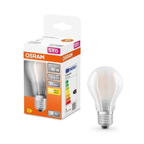 OSRAM Lampadina LED STAR Classic A 40 filamento, luce calda E27