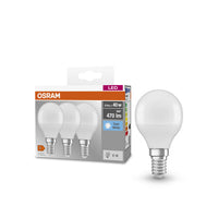 OSRAM LED BASE CLASSIC P Lampada opaca (ex 40W) 5,5W / 4000K Bianco freddo E14, confezione da 3, E14