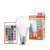 OSRAM Lampadina LED STAR+ RGBW remote control Classic A 60 luce calda e colorata E27