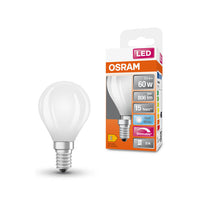 OSRAM Retrofit Classic P LED Lampada opaca dimmerabile (ex 60W) 6,5W / 4000K Bianco freddo E14