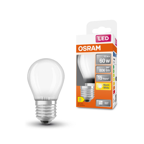 OSRAM Lampadina LED STAR Classic P 60 filamento, luce calda E27