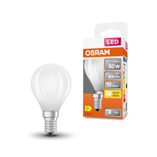 OSRAM Lampadina LED STAR Classic P 60 filamento, luce calda E14