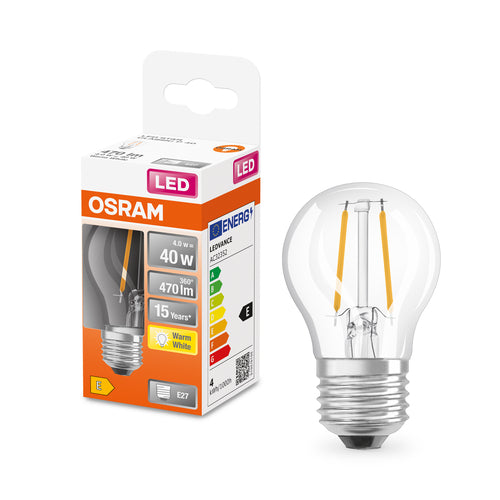 OSRAM Lampadina LED STAR Classic P 40 filamento, luce calda E27