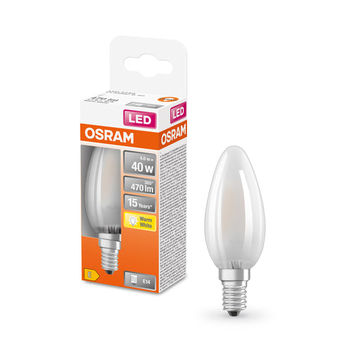 OSRAM Lampadina LED STAR Classic B 40 filamento, luce calda E14