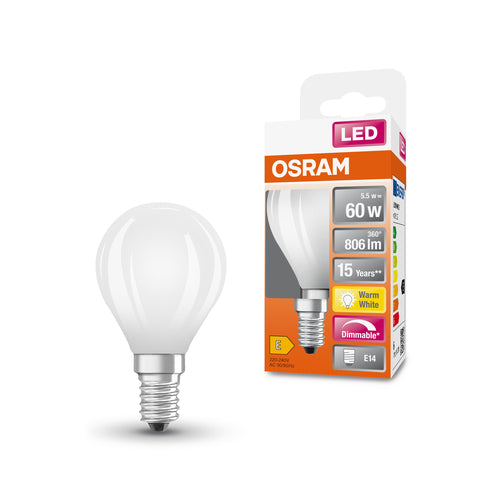 OSRAM Lampadina LED SUPERSTAR Classic P 60 filamento, luce calda dimmerabile E14