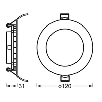 LEDVANCE INCASSO SLIM DOWNLIGHT 120mm 8W 3000K