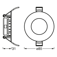 LEDVANCE FARETTO DA INCASSO SLIM85mm 4.5W 4000K