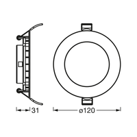 LEDVANCE RECESS SLIM DOWNLIGHT 120mm 8W 4000K