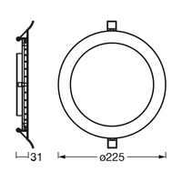 LEDVANCE DOWNLIGHT SLIM225mm 22W 4000K