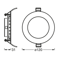 LEDVANCE INCASSO SLIM DOWNLIGHT 120mm 8W 6500K