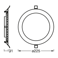 LEDVANCE SMART+ WIFI ORBIS DOWNLIGHTSlim 225mm