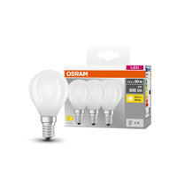 OSRAM LED BASE RETRO MATT CLP Lampade LED, classica forma miniball 6W E14 827, confezione da 3, bianco caldo