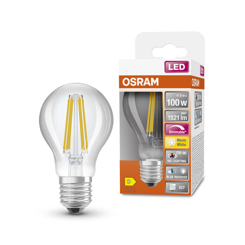 OSRAM Lampada LED Dimmerabile LED SUPERSTAR+ CL A FIL 100 dim 11W/927 E27 CRI90 BOX