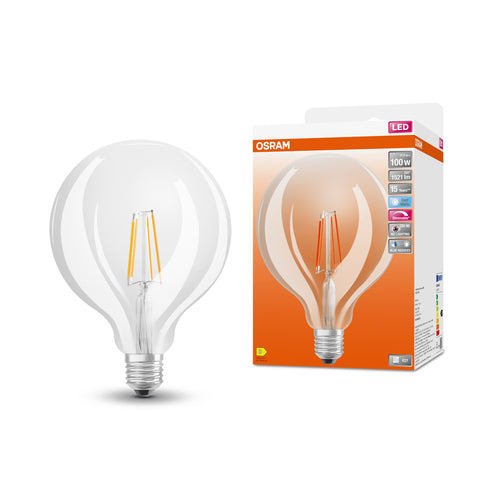 OSRAM Dimmbare FILAMENT LED-Lampe LED SUPERSTAR+ CL GLOBE125 FIL 100 dim 11W/940 E27 CRI90 BOX