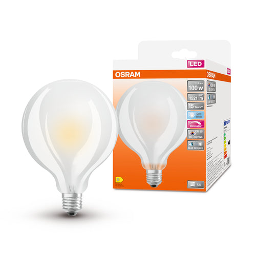 Lampada LED OSRAM FILAMENTO dimmerabile LED SUPERSTAR+ CL GLOBE95 GL FR 100 dim 11W/940 E27 CRI90 BOX