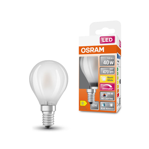 OSRAM FILAMENT Lampada LED LED SUPERSTAR+ CL P GL FR 40 dim 3,4W/940 E14 CRI90 BOX