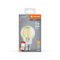 LEDVANCE Forma classica della lampadina a filamento con tecnologia WiFi,6 W, Warm weiß, B22, 1-er Pack