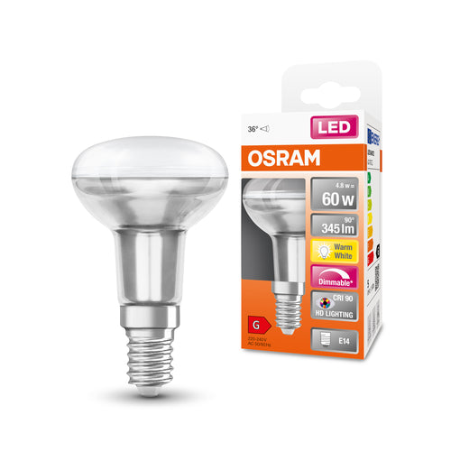 Lampada con riflettore LED dimmerabile OSRAM LED SUPERSTAR + spot R50 GL 60 DIM 4.8W/927 E14 CRI90 BOX