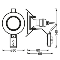 Faretti da incasso LEDVANCE in confezione da 5, incluse 5 lampadine GU10-OSRAM (5x 2,6 W), nichel spazzolato, alloggiamento metallico, protezione IP20