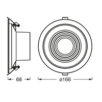 LEDVANCE DECOR FIL DL RIPPLE downlight, silver, 9W, 850lm