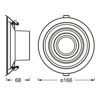 Downlight LEDVANCE DECOR FIL DL ECHO, argento, 7W, 650lm