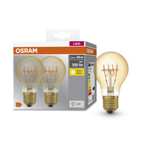 OSRAM LED Base Classic A 45 Filamento Retro 5.9W 827 E27 confezione da 2